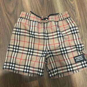 Burberry Kids Swim Trunks - Tan, Black, Red